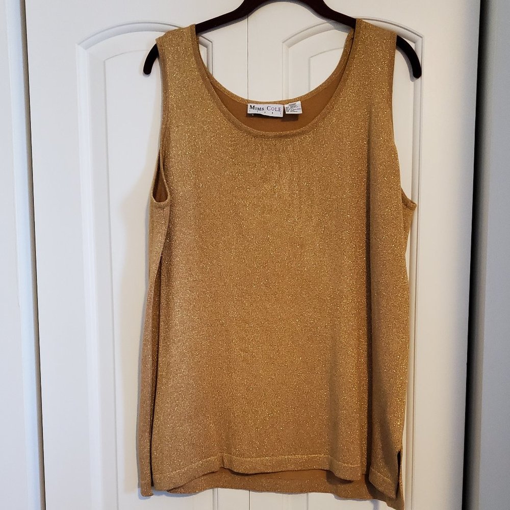 Women top from the Mims/Cole Collection. Large. shimmering gold